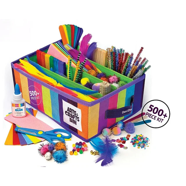 Arts & Crafts Supplies Kit with Storage Bin -  Crafting Materials Box Kits for School or Gift Age... | Walmart (US)