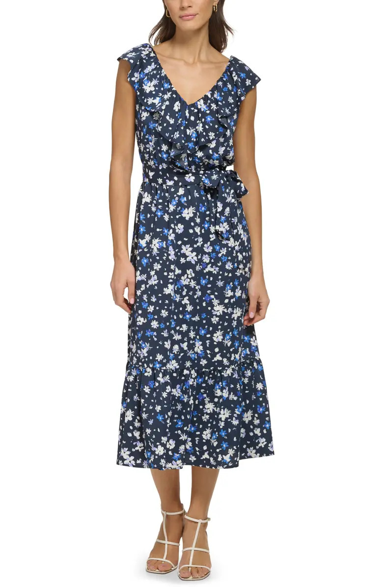 Floral V-Neck Ruffled Dress | Nordstrom Rack