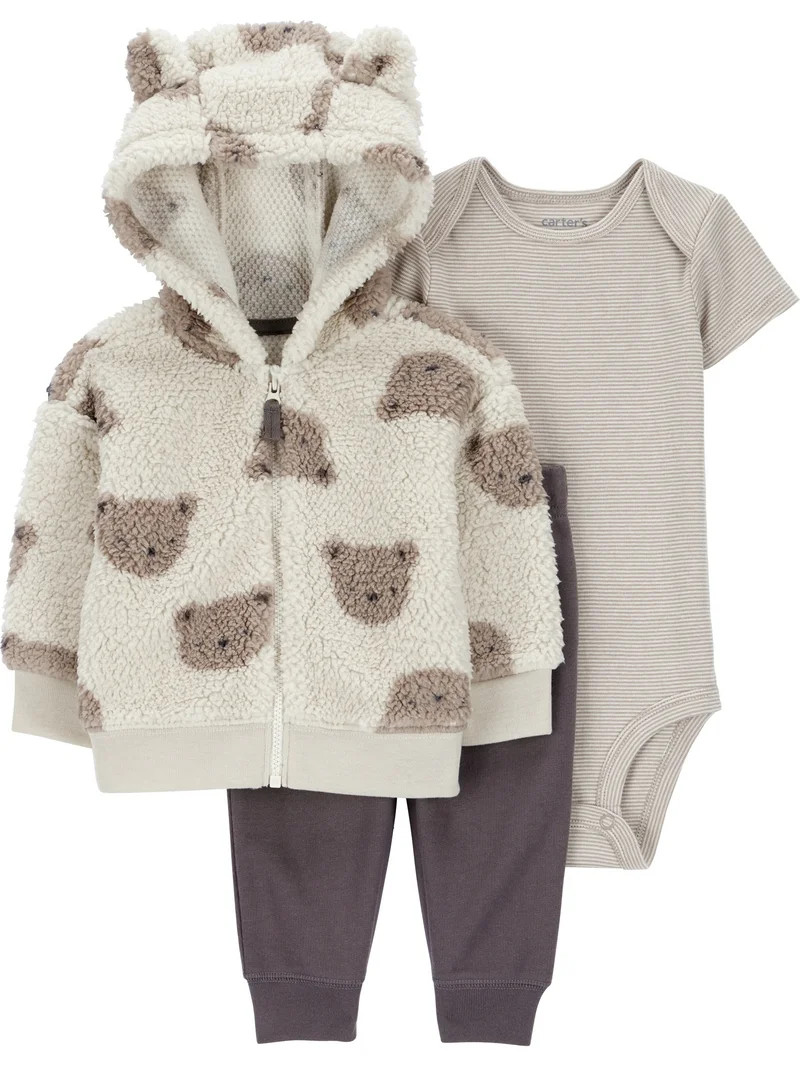 Carter's Child of Mine Baby Boy and Toddler Cardigan Outfit Set, 3-Piece, Sizes 0/3-24 Months | Walmart (US)