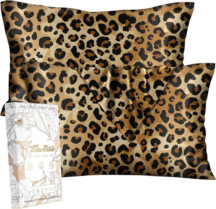 Silk Pillowcase 2 Pack - Pillow Cases 20" x 26" Standard Size Set of 2 for Hair and Skin Smooth S... | Amazon (US)