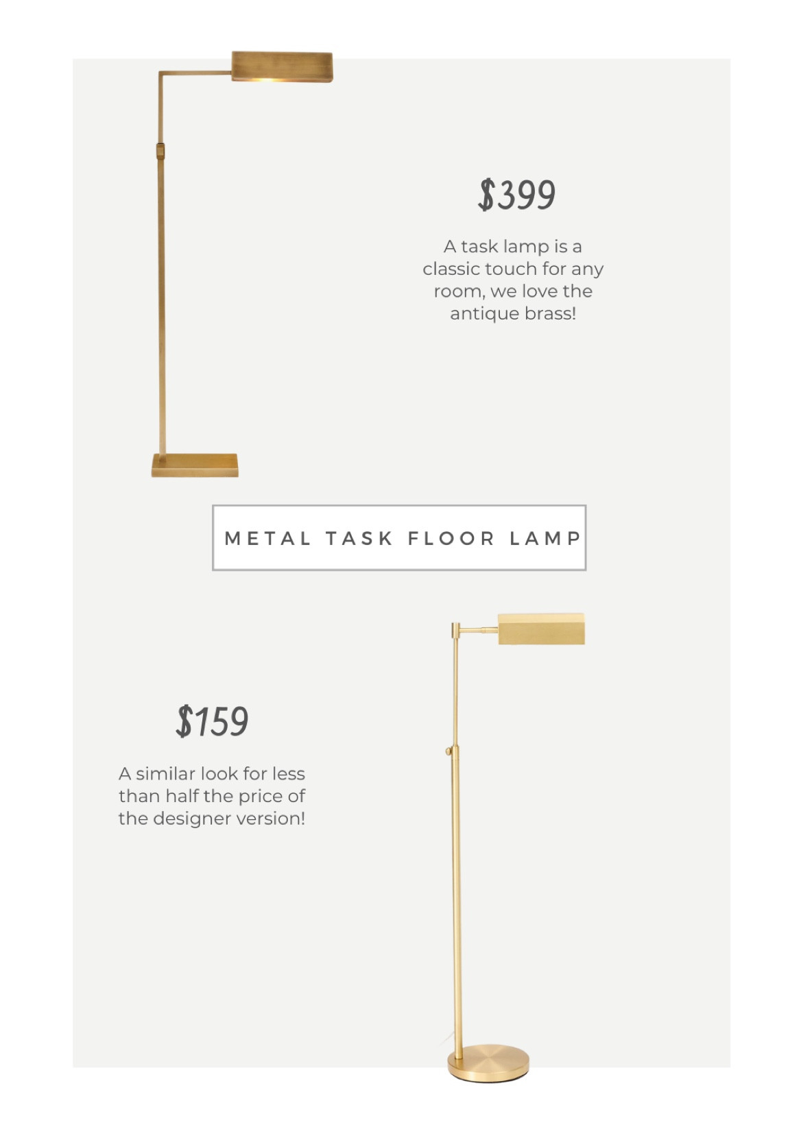 Brass task lamp look for less #copycatchic

#LTKhome