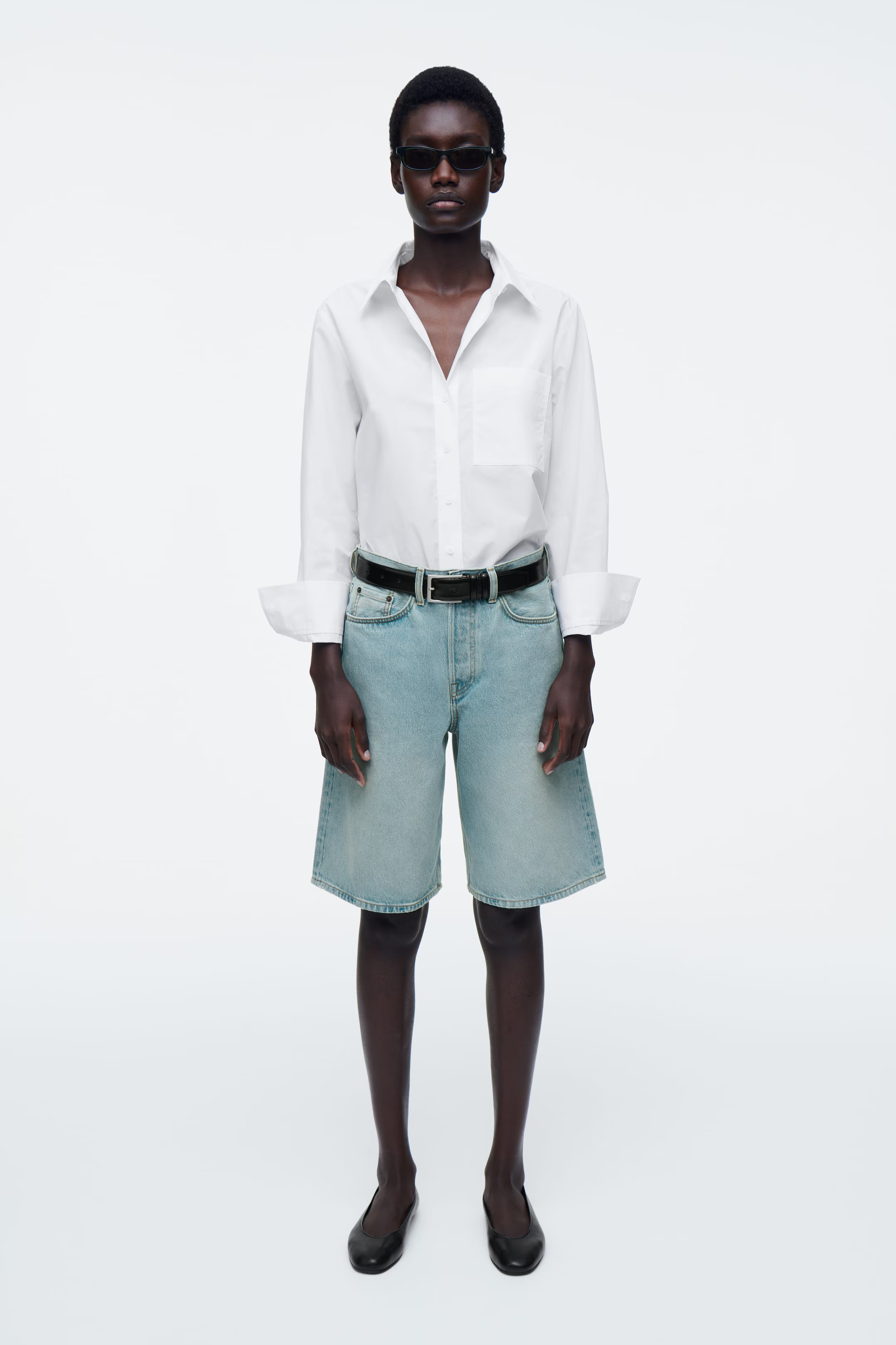 LONGLINE DENIM SHORTS - LIGHT BLUE | COS | COS UK