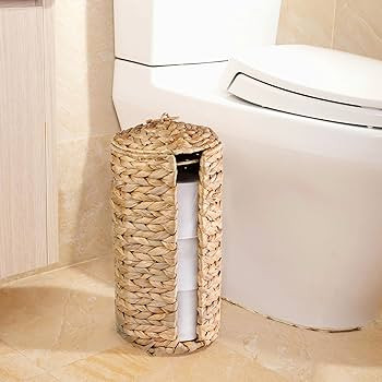 Wicker Toilet Paper Storage Stand with Lid, Rattan Toilet Paper Holder with Storage, Boho Woven T... | Amazon (US)