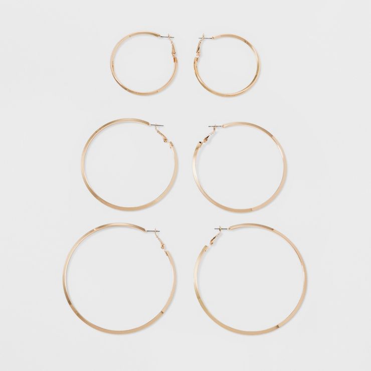 Hoop Earrings 3pc - A New Day™ Gold | Target