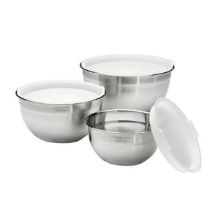 Cuisinart 3-Piece Stainless Steel Mixing Bowl Set with Lids CTG-00-SMB - The Home Depot | The Home Depot