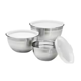 Cuisinart 3-Piece Stainless Steel Mixing Bowl Set with Lids CTG-00-SMB - The Home Depot | The Home Depot