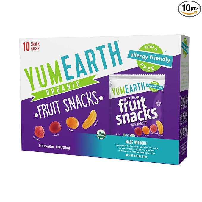 YumEarth Organic Fruit Snacks Box, 0.7 Ounce (Pack of 10) | Amazon (US)