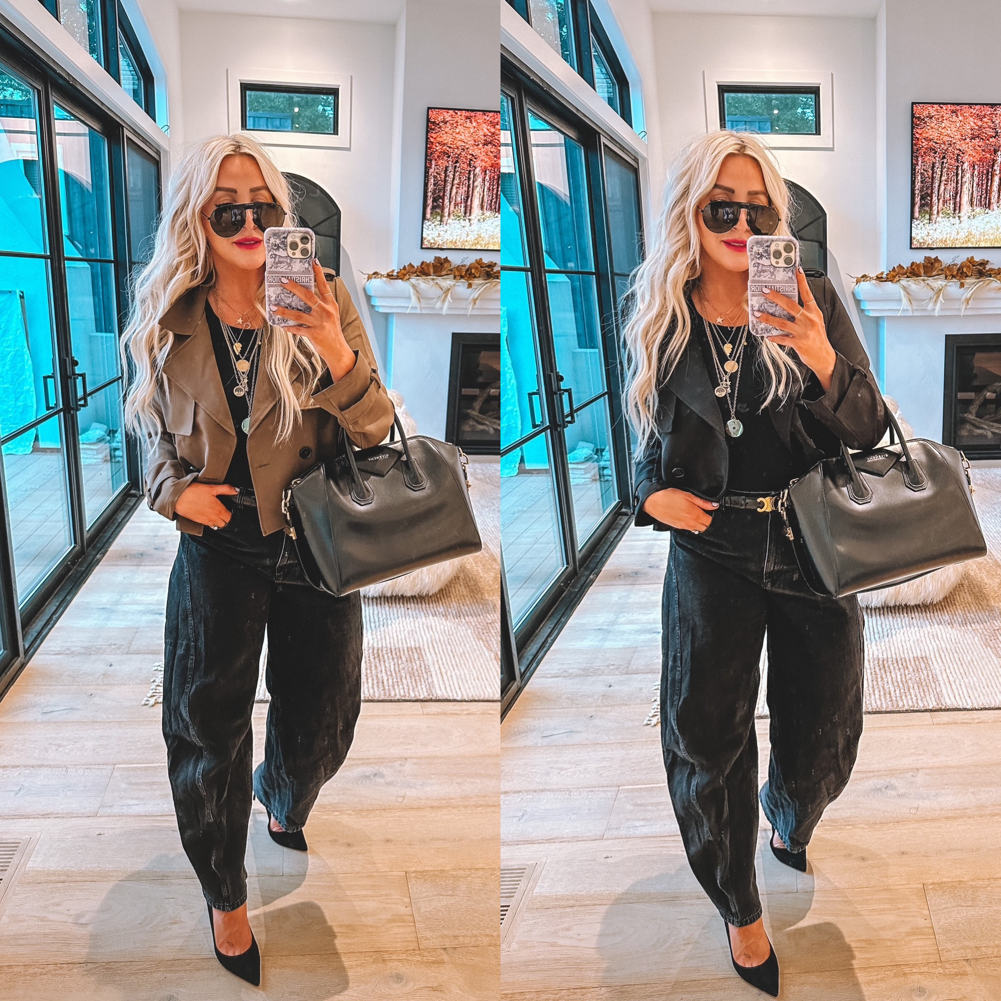 Wearing a medium in jacket and jeans run tts. Size up in pumps 