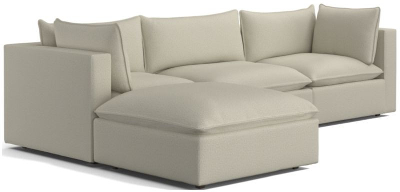 Lotus Deep Modular 4-Piece Reversible Sectional Sofa with Ottoman + Reviews | Crate & Barrel | Crate & Barrel