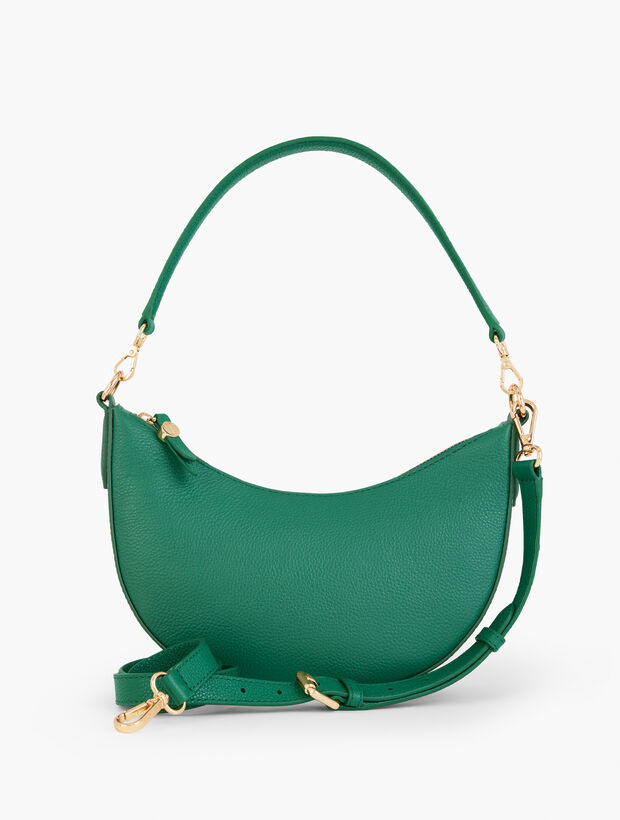 Pebble Leather Crescent Shoulder Bag | Talbots