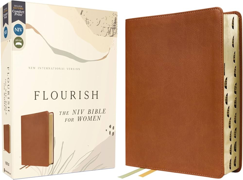 Flourish: The NIV Bible for Women, Leathersoft, Brown, Thumb Indexed, Comfort Print | Amazon (US)