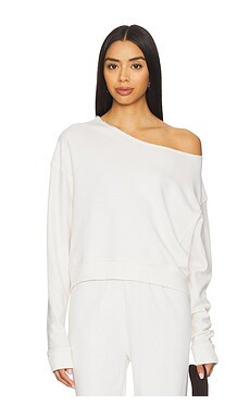 LA Made Maggie Off Shoulder Pullover in Ecru from Revolve.com | Revolve Clothing (Global)