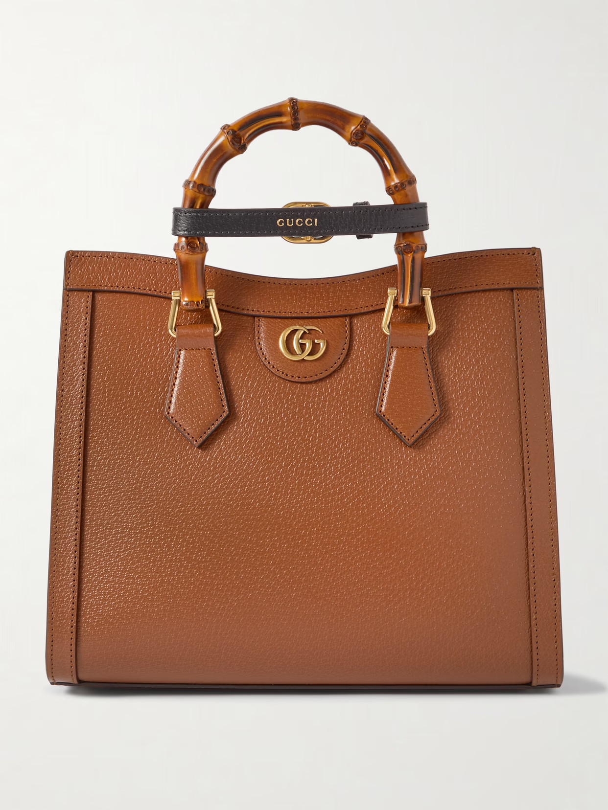 Gucci - Diana Small Textured-leather Tote - Brown | NET-A-PORTER (US)