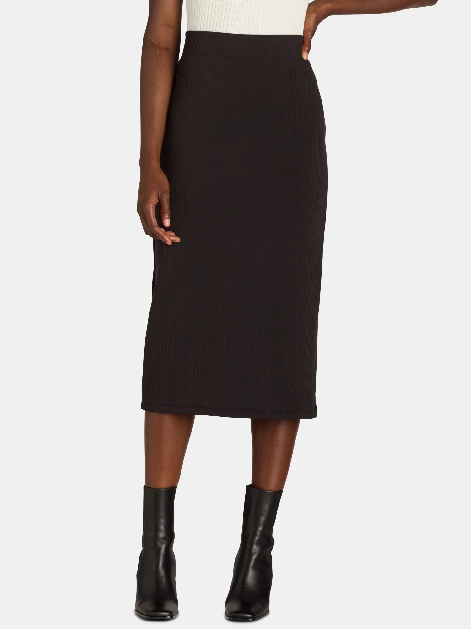 Time and Tru Women's Ribbed Knit Skirt, Sizes XS-XXXL | Walmart (US)