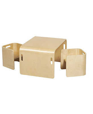 ECR4Kids Bentwood Multipurpose Table and Chair Set, Natural, 3-Piece - Macy's | Macy's