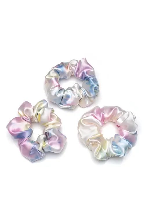 BLISSY 3-Pack Silk Scrunchies in Yellow Tie Dye at Nordstrom | Nordstrom