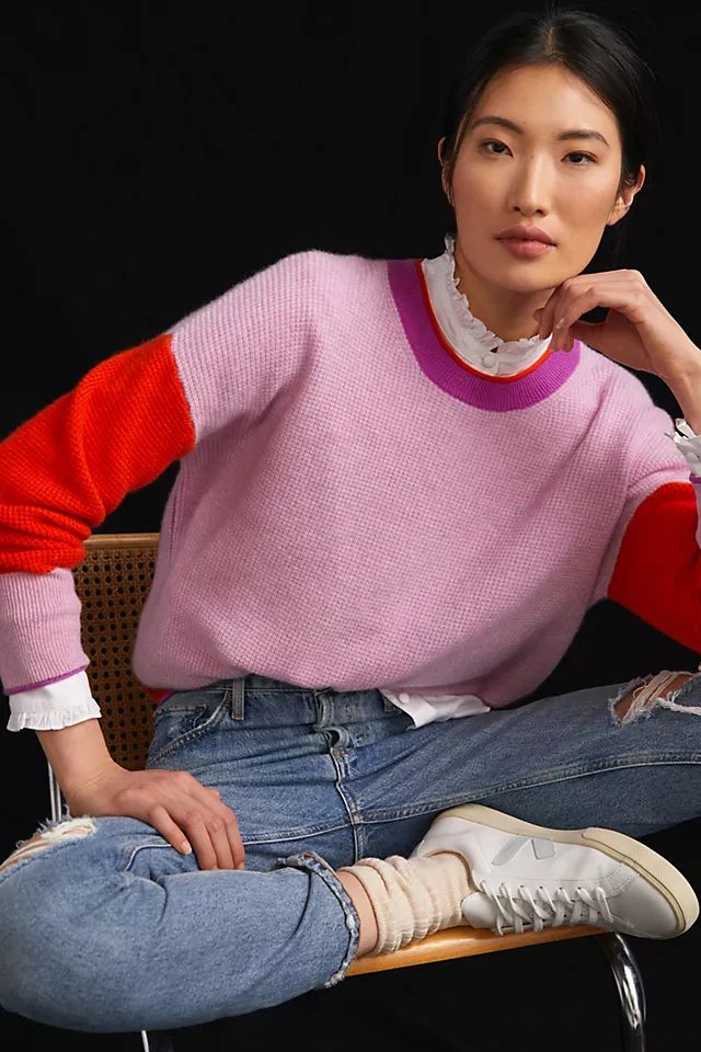 Maeve Colorblocked Cashmere Sweater | Anthropologie (US)