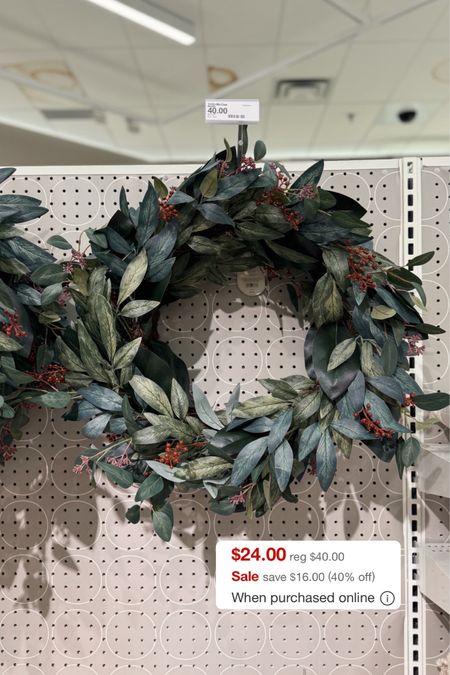 This pretty berry and eucalyptus wreath is 40% off right now! So pretty for winter and Christmas season!

#LTKsalealert #LTKhome #LTKfindsunder50