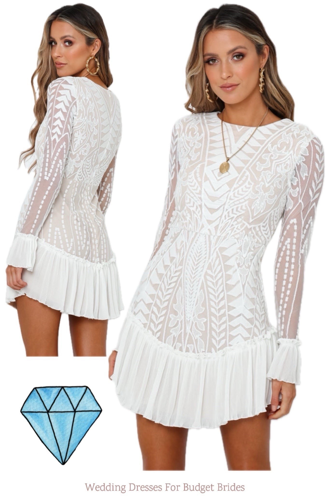 A lovely dress for a bride to be for engagement party, engagement photos, bachelorette party, bridal shower, elopement, or after party look. Find it at Hello Molly. 

#LTKSeasonal #LTKWedding