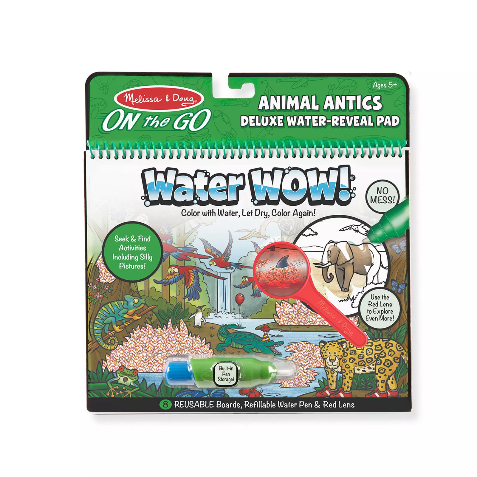 Melissa & Doug On the Go Water Wow! Reusable Water-Reveal Deluxe Activity Pad--Animal Antics | Kohl's