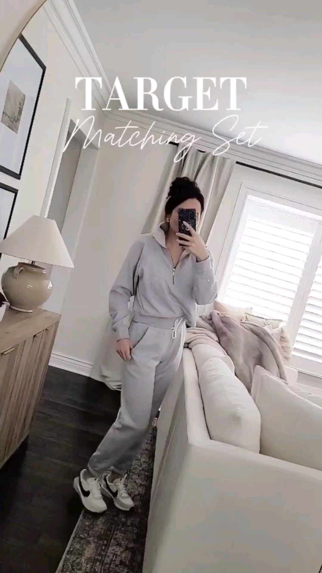 Target matching set - these fleece joggers and half zip sweatshirt make the perfect cozy sweatsuit! Great for a travel outfit, date night in,  vacation outfit,  running errands,  mom OOTD. It comes in lots of colors including pink which would be great for a Valentine's outfit! I paired it with neutral sneakers for an athleisure look. Under $50 for the set! 

#LTKWatchNow #LTKFindsUnder50 #LTKActive