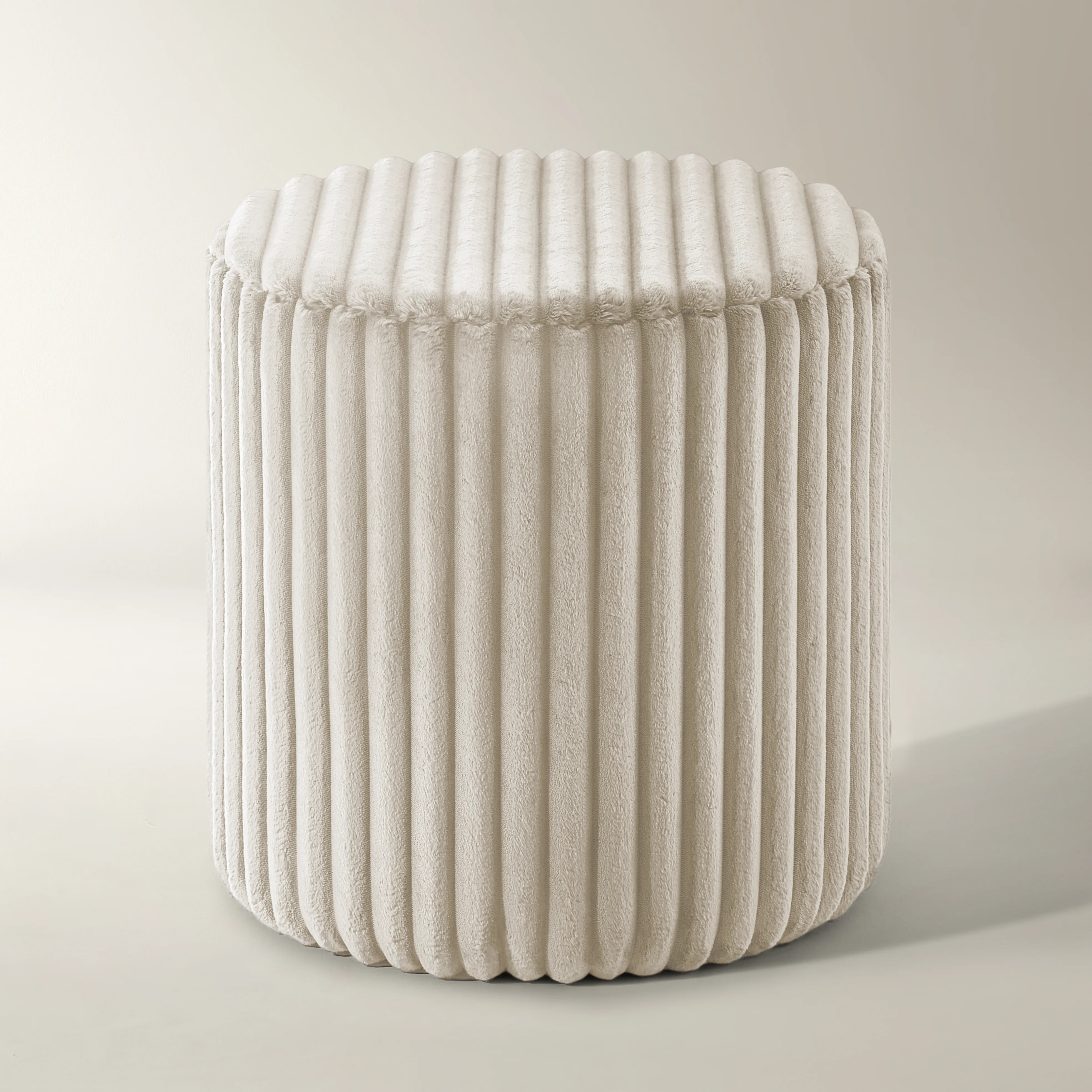 Fleece Stool - Ivory | Z Gallerie