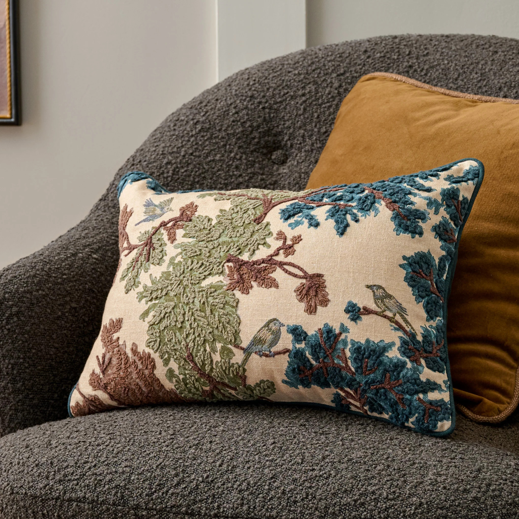 Bennett Embroidered Lumbar Pillow | Magnolia