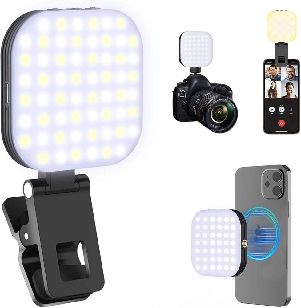 Mini Magnetic Phone Selfie Light Compatible with iPhone Magsafe, Clip on Pocket Light for Tablet ... | Amazon (US)