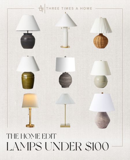 Lamps under $100

#LTKhome #LTKstyletip #LTKfindsunder100