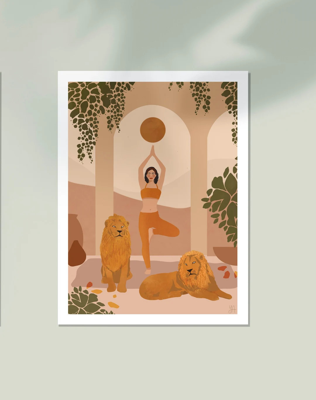 Yoga Trio Fine Art Giclee Print Wall Framed Artwork - Etsy | Etsy (US)