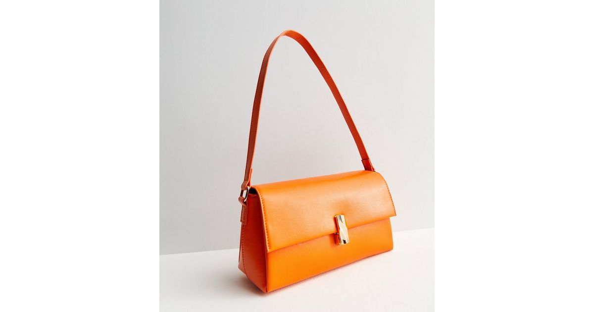 Bright Orange Leather-Look Twist Lock Shoulder Bag
						
						Add to Saved Items
						Remove f... | New Look (UK)