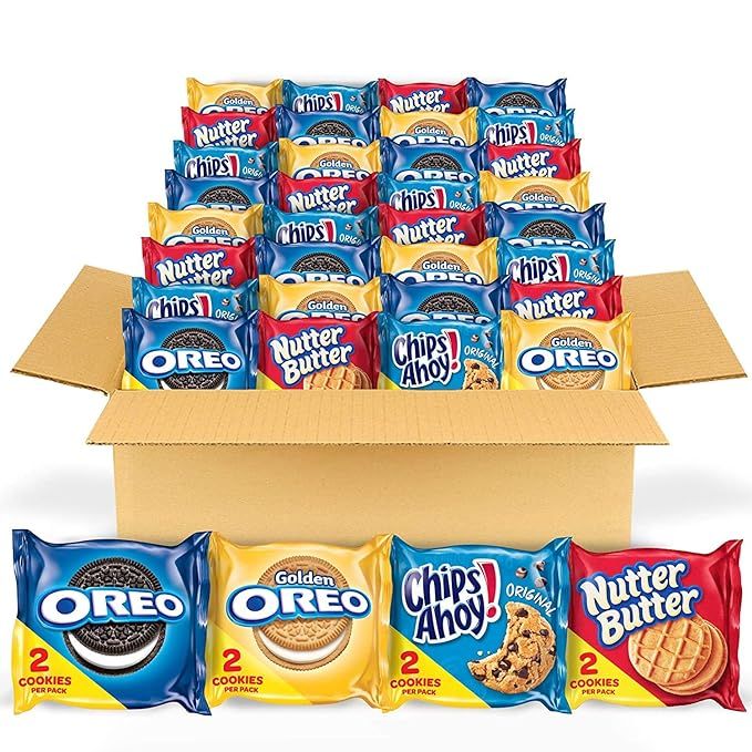 OREO Original, OREO Golden, CHIPS AHOY! & Nutter Butter Cookie Snacks Variety Pack, School Lunch ... | Amazon (US)