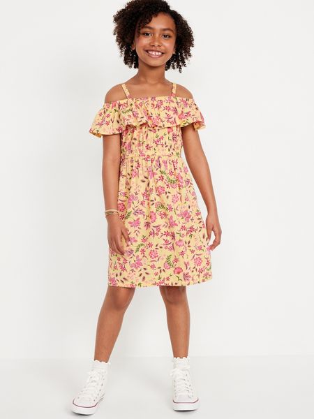 Off-Shoulder Ruffle-Trim Dress for Girls | Old Navy (US)