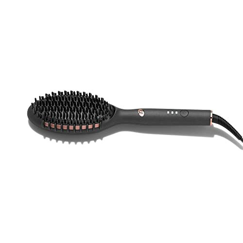 "T3 Edge Heated Smoothing, Styling & Straightening Brush with Ion Generator, 3 Heat Settings, Custom-Blend Ceramic Surface" | Amazon (US)