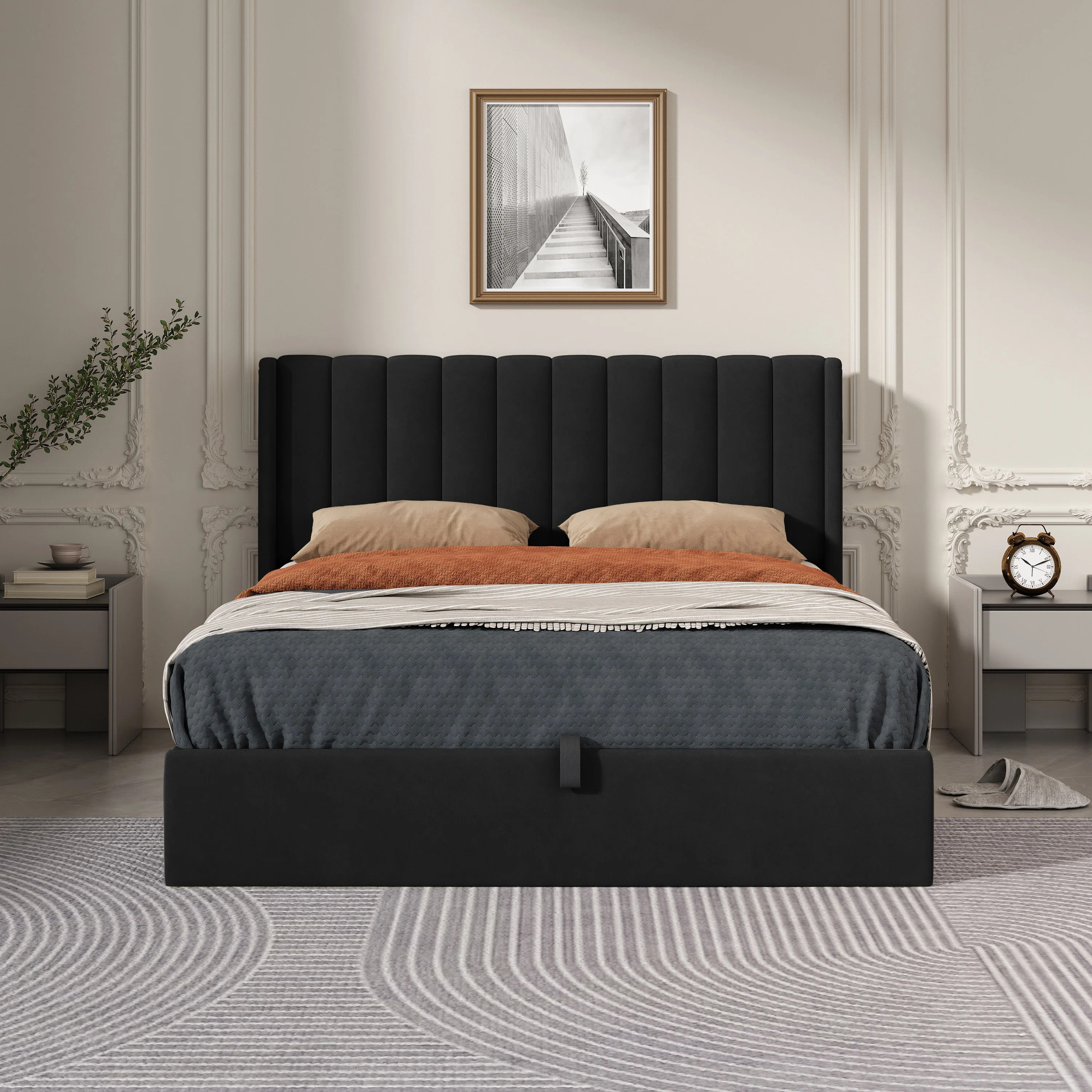 Daizia Lift Up Storage Platform Bed with Wingback Headboard | Wayfair North America