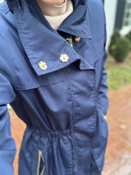 Perfect for not too cold but rainy days like today. I love how it’s a little longer but comes in at the waist. The gold buttons take it up a notch too! Navy is sold out but they have other pretty colors 

#LTKover40 #LTKstyletip #LTKbump