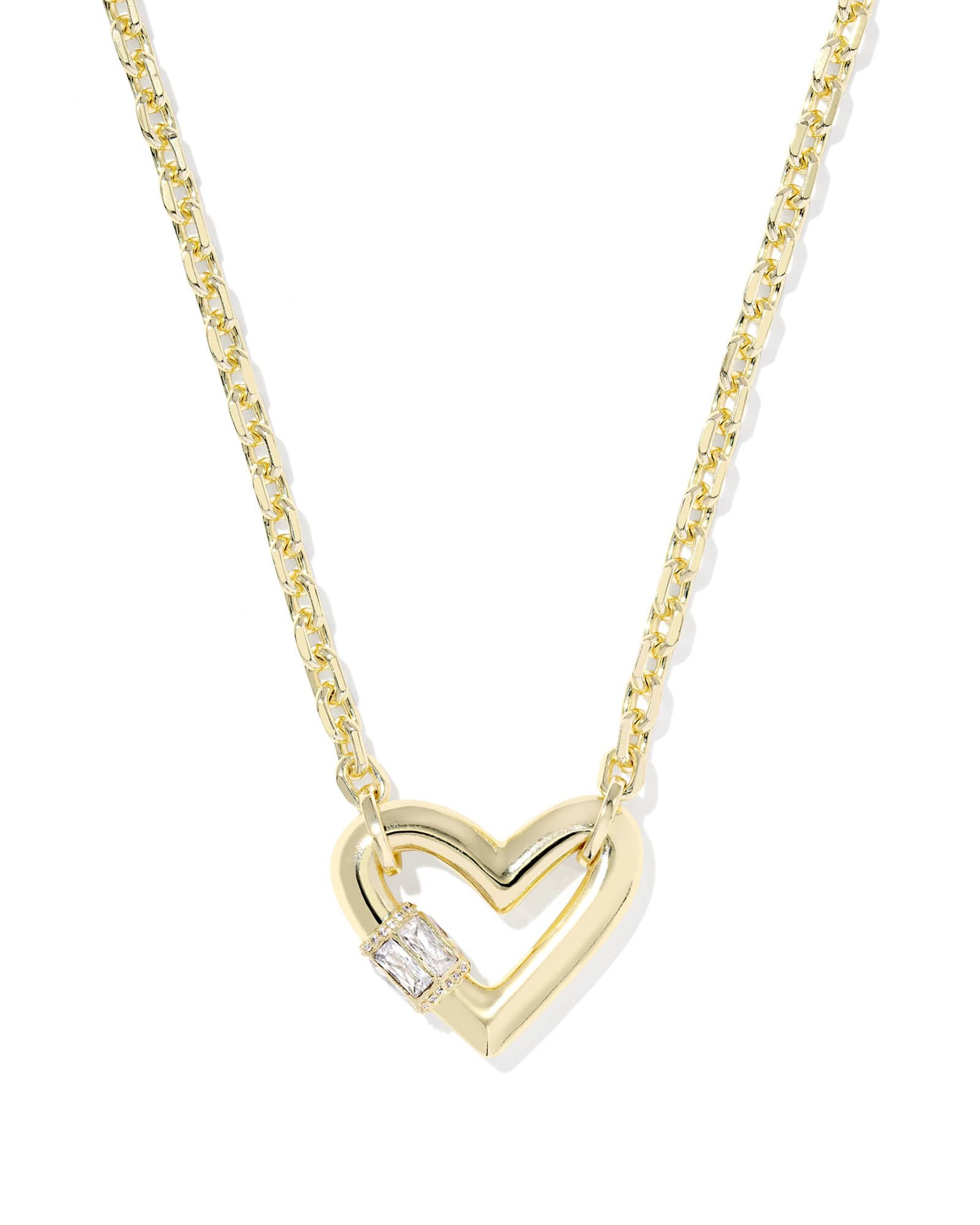 Kendra Scott Emery Heart Gold Short Pendant Necklace | Cubic Zirconia | Kendra Scott