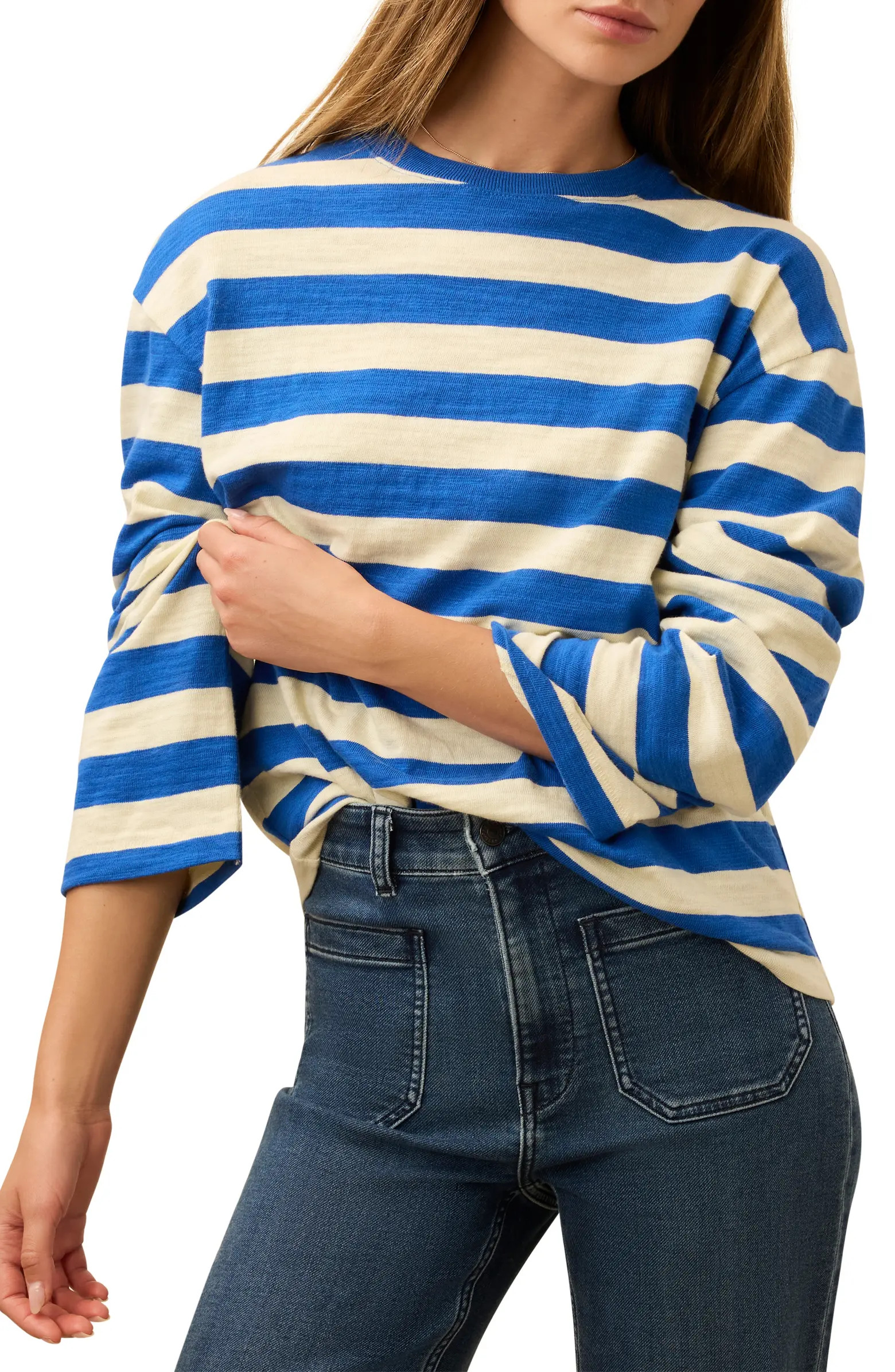Sunwashed Stripe Long Sleeve Organic Cotton Slub T-Shirt | Nordstrom