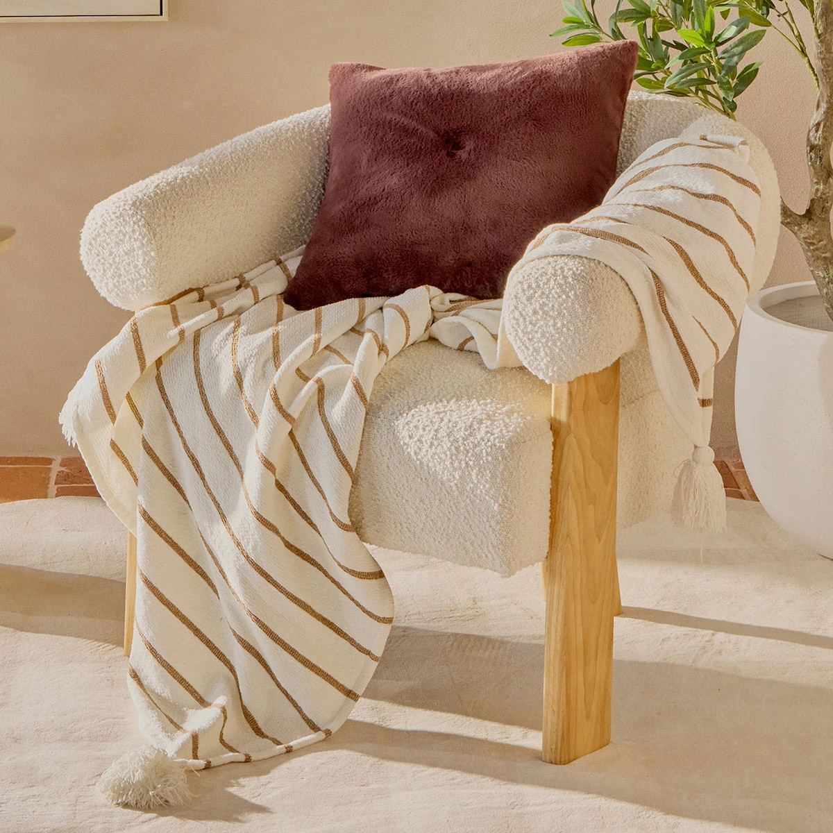 Vale Stripe Chenille Extra large Throw | Pillow Talk AU