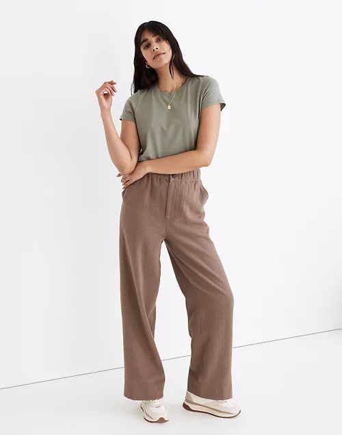 Waffle Pull-On High-Rise Straight Pants | Madewell