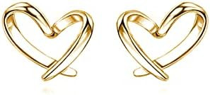 Reffeer Solid 925 Sterling Silver Tiny Heart Stud Earrings for Women Teen Girls Love Heart Stud E... | Amazon (US)