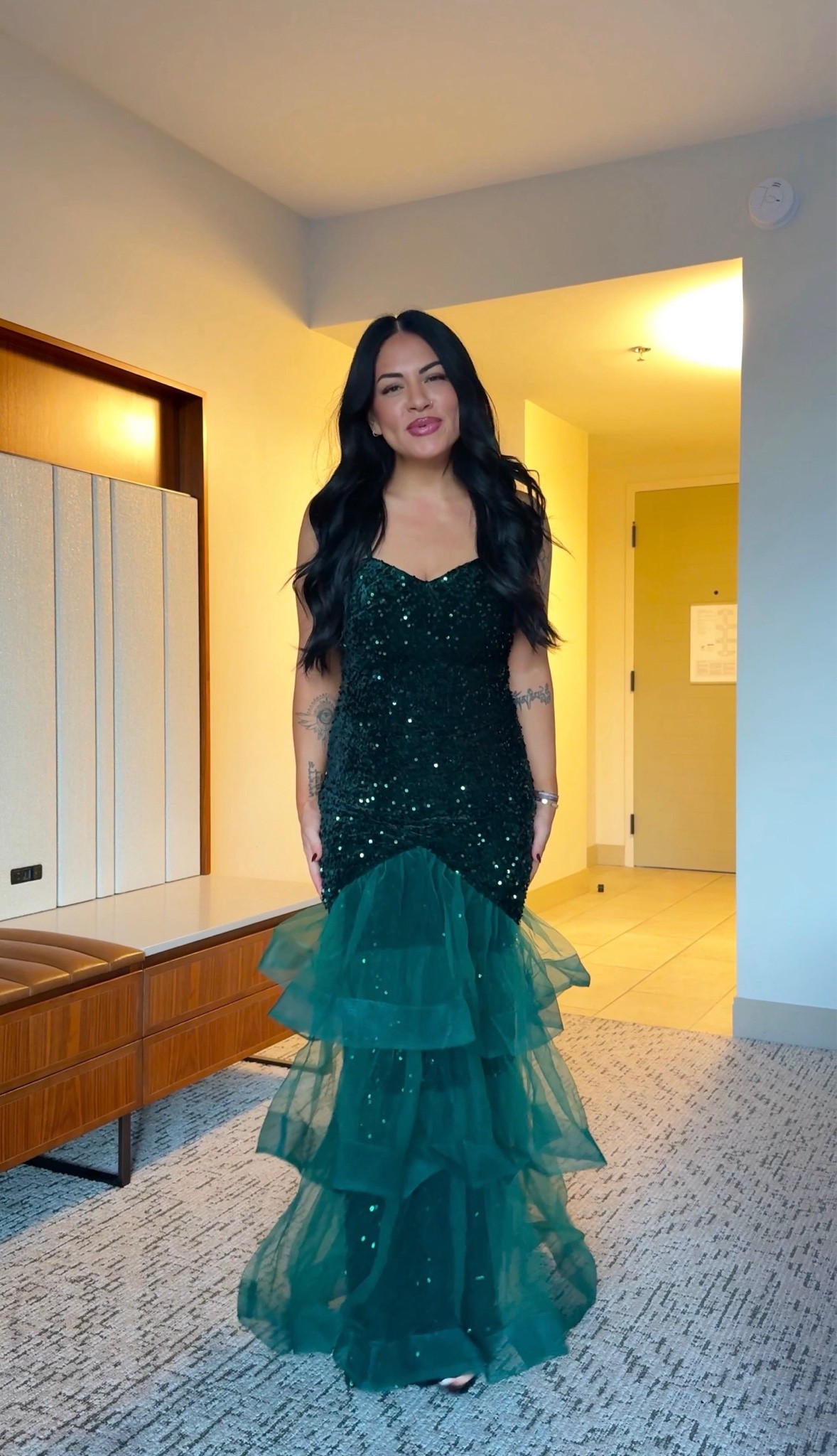 Just got this stunning sequin dress!!

size: large

midsize dress, wedding guest dress, party dresses, prom dress, sequin dress, shapewear, formal gown, tori block