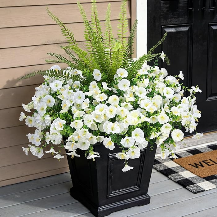 Hrobek Artificial Flowers for Outdoors Faux Plants Outside Indoor,UV Resistant Silk Fake Morning ... | Amazon (US)