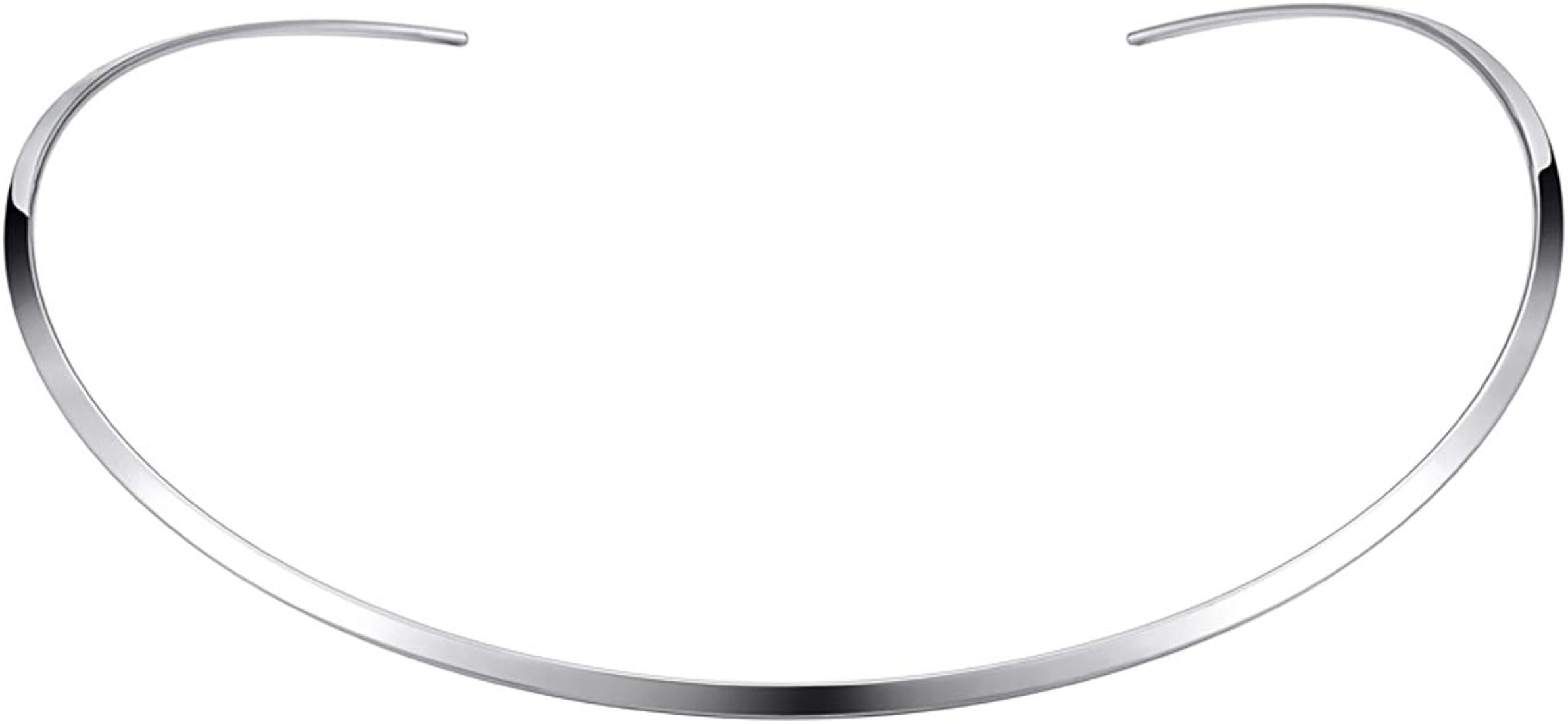 HooAMI Stainless Steel Silver Choker Necklace for Women | Amazon (US)