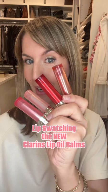 Lip swatching & trying the NEW Clarins Lip Oil Balms!! I love wearing these alone for sheer color plus hydration, smoothing, and treatment. 

Clarins lip oil balm - lip products - lip oil trendy makeup - mature makeup - summer makeup 

#LTKBeauty #LTKStyleTip #LTKSeasonal