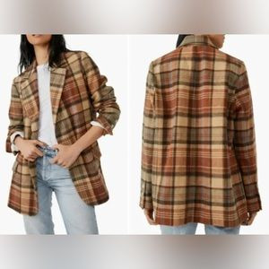 Free People Women’s Mari Plaid Boxy Blazer Long Sleeve Multicolor Size M NWT | Poshmark