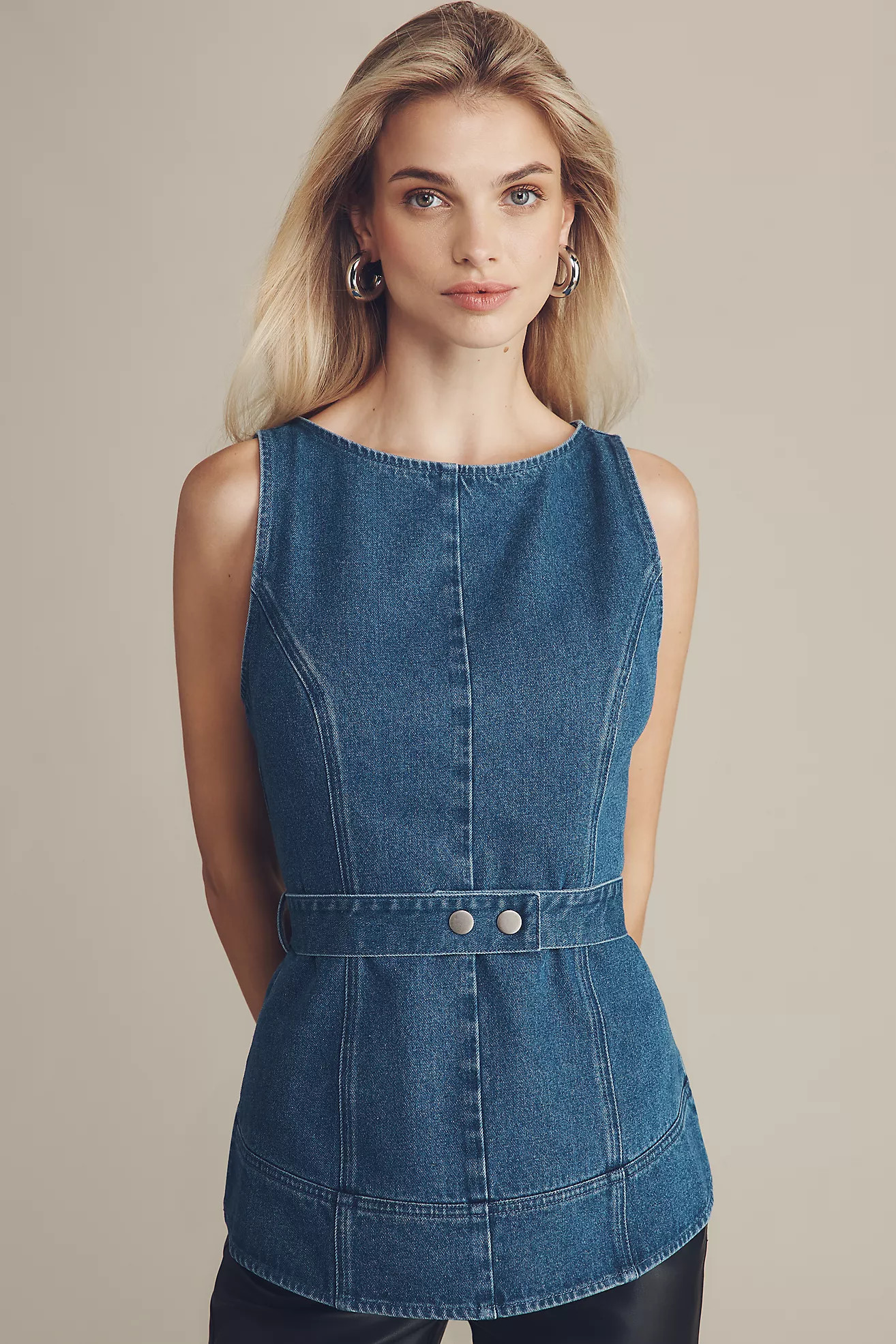 Mare Mare Sleeveless Denim Belted Top | Anthropologie (US)