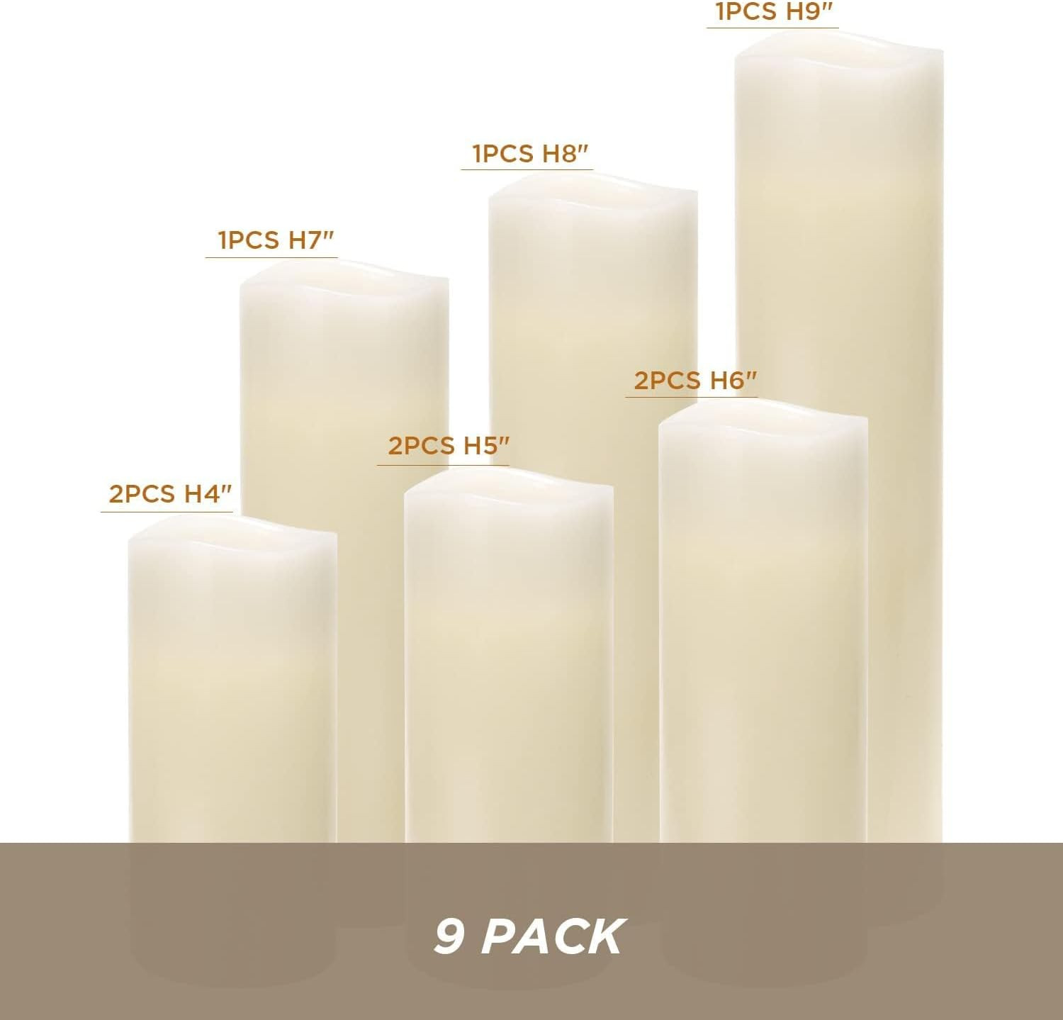 Hausware Flameless Candles Battery Operated Candles H 4" 5" 6" 7" 8" 9" Real Wax Pillar Flickerin... | Amazon (CA)