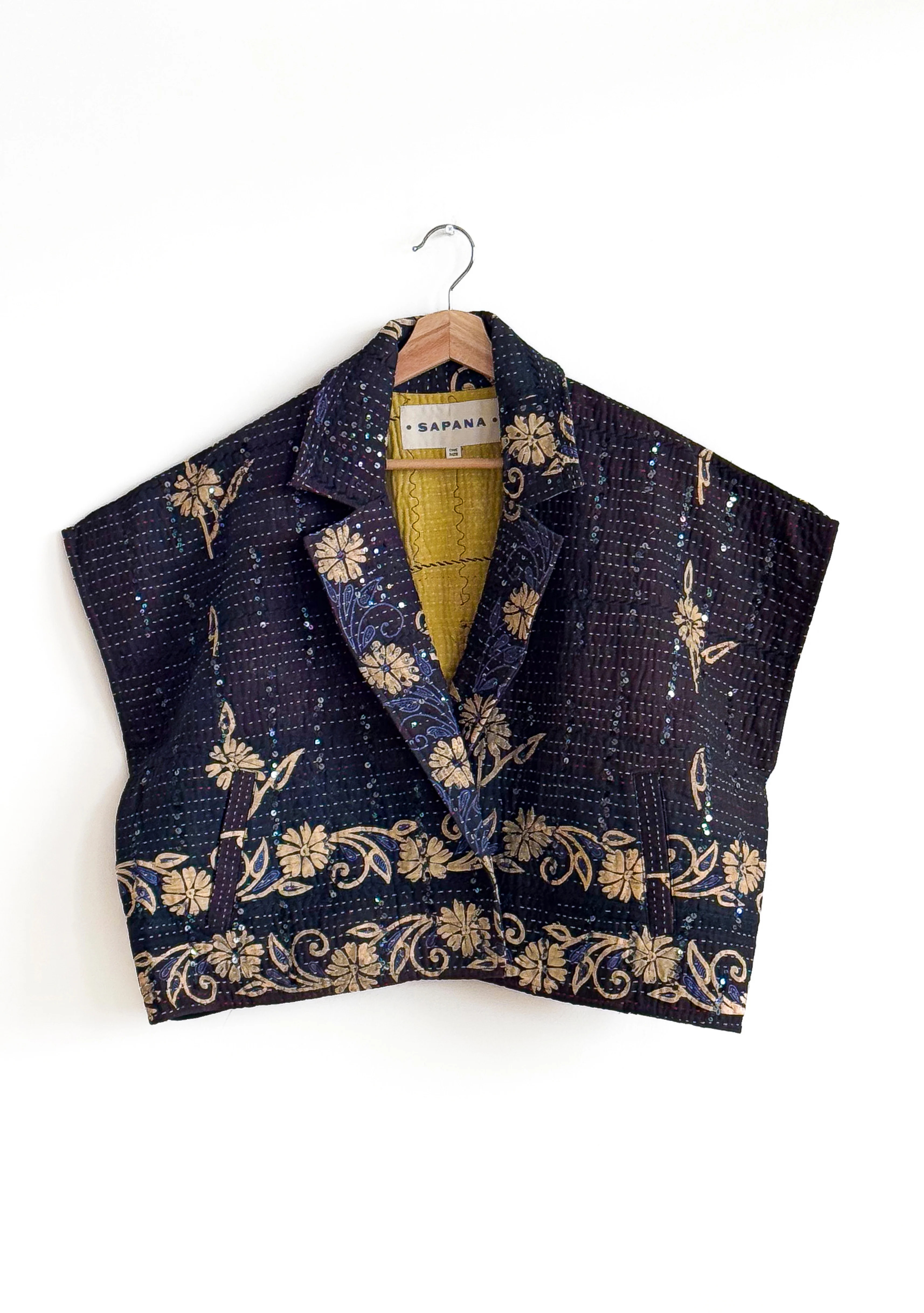 Vintage Kantha Blanket Coat The Round Top Blanket Coat | Sapana