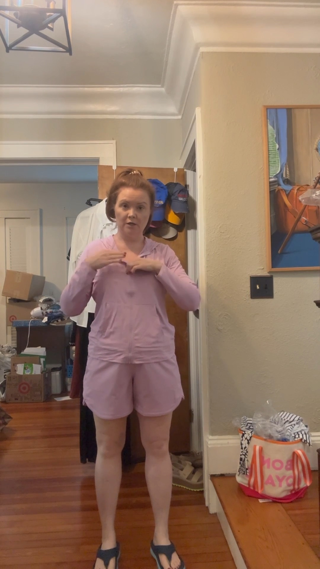 60 percent off My go to Mom uniform for summer outings to the beach or pool with kids is a pair of LANDSEND quick dry sun shade shorts.  For most of the moderate summer in the northeast I don’t swim so I like a versatile outfit.  I currently like the 5 inch but when I was feeling heavier and more self conscious I ordered the 9 inch bird short version.  I also tried the 3 inch recently not pictured here and was ok with that length as well.  I’m wearing a size 12 here.  I use a sun shirt as well if it’s not crazy hot.  This one has the advantage of a full zip and hood so it wears like a sweatshirt jacket but super lightweight.  I ordered a medium in the swim shirt.  They both run true to size.  I usually pair this with a tankini top and I have enough coverage to feel comfortable walking around or running after kids, can get wet and don’t have to worry about getting sunscreen on my everyday clothes. The swimsuits themselves and tankini tops and bottoms were not as true to size so beware.  The one piece here ended up ordering a 10. 

#LTKSummerEdit #LTKSaleAlert #LTKStyleTip